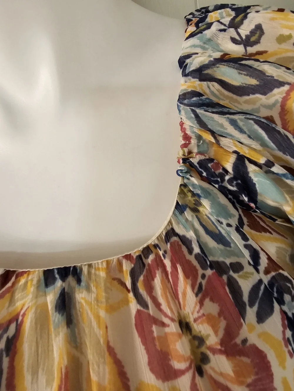 Anthro Patrons of Peace Floral Tiered Midi Dress Sz L (10-12) Boho Puff Sleeve - Picture 6 of 12